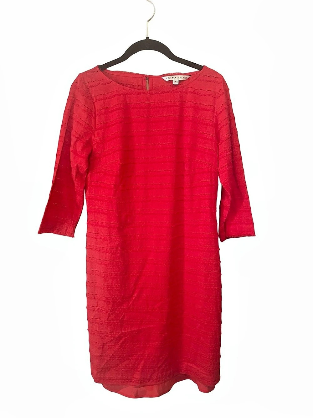 Trina Turk Ain’t Misbehavin Fringe Sheath Dress Red Size 4